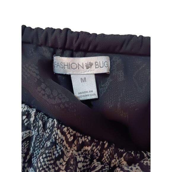 VINTAGE Y2K FASHION BUG Top Blouse M‎ Strappy Ruffle Snake Print Python Coquette - Picture 5 of 9